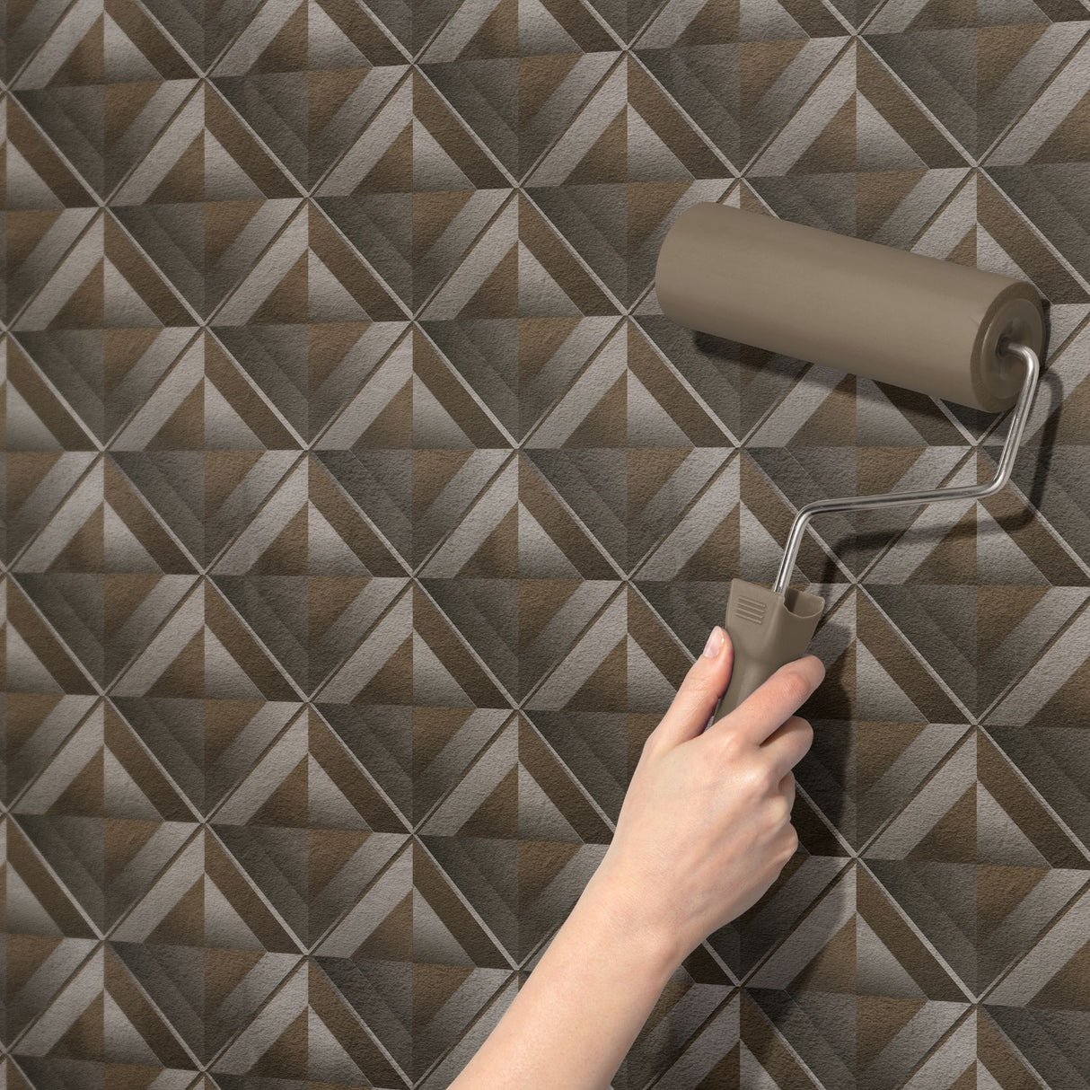 Neutral Dimensional Geometrical Masculine Men's Wallpaper {Boxform} Wallpaper Sckribbles