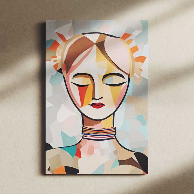 Abstract Portrait of a Bohemian Woman Canvas Wall Art {Boho Babe} Canvas Wall Art Sckribbles   