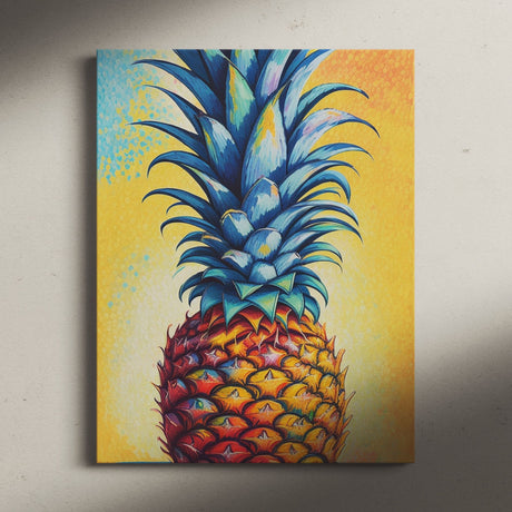 Colorful Kitchen Wall Art Canvas {Pineapple Pizazz} Canvas Wall Art Sckribbles   