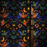 Starlit Wildings | Bright & Colorful Mythical Creatures Wallpaper Wallpaper Sckribbles