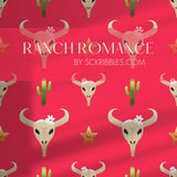 Bright Pink Western Cowgirl Skull Wallpaper {Ranch Romance} Wallpaper Sckribbles