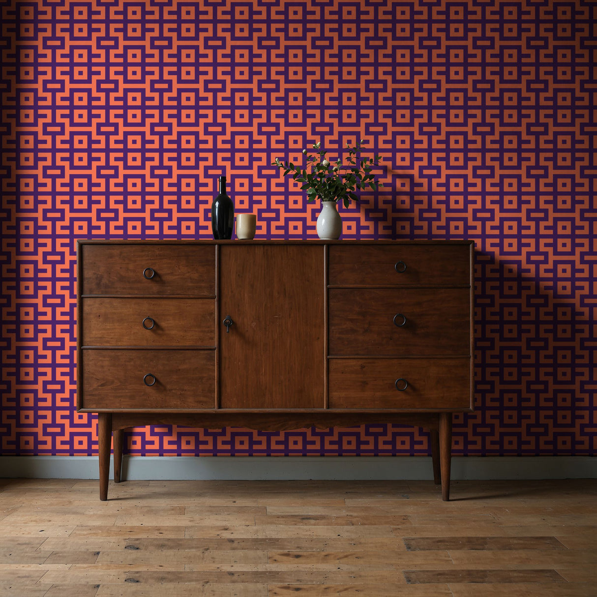 Bright Bold & Eccentric Retro Art Deco Wallpaper {Pacdeco} Wallpaper Sckribbles