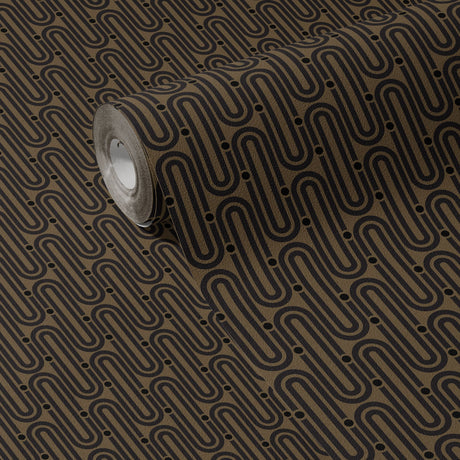 Brown Geometrical Ellipse Art Deco Wallpaper {Deco Mod} Wallpaper Sckribbles