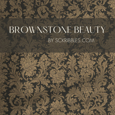 Neutral Brown Elegant Damask Wallpaper {Brownstone Beauty} Wallpaper Sckribbles   