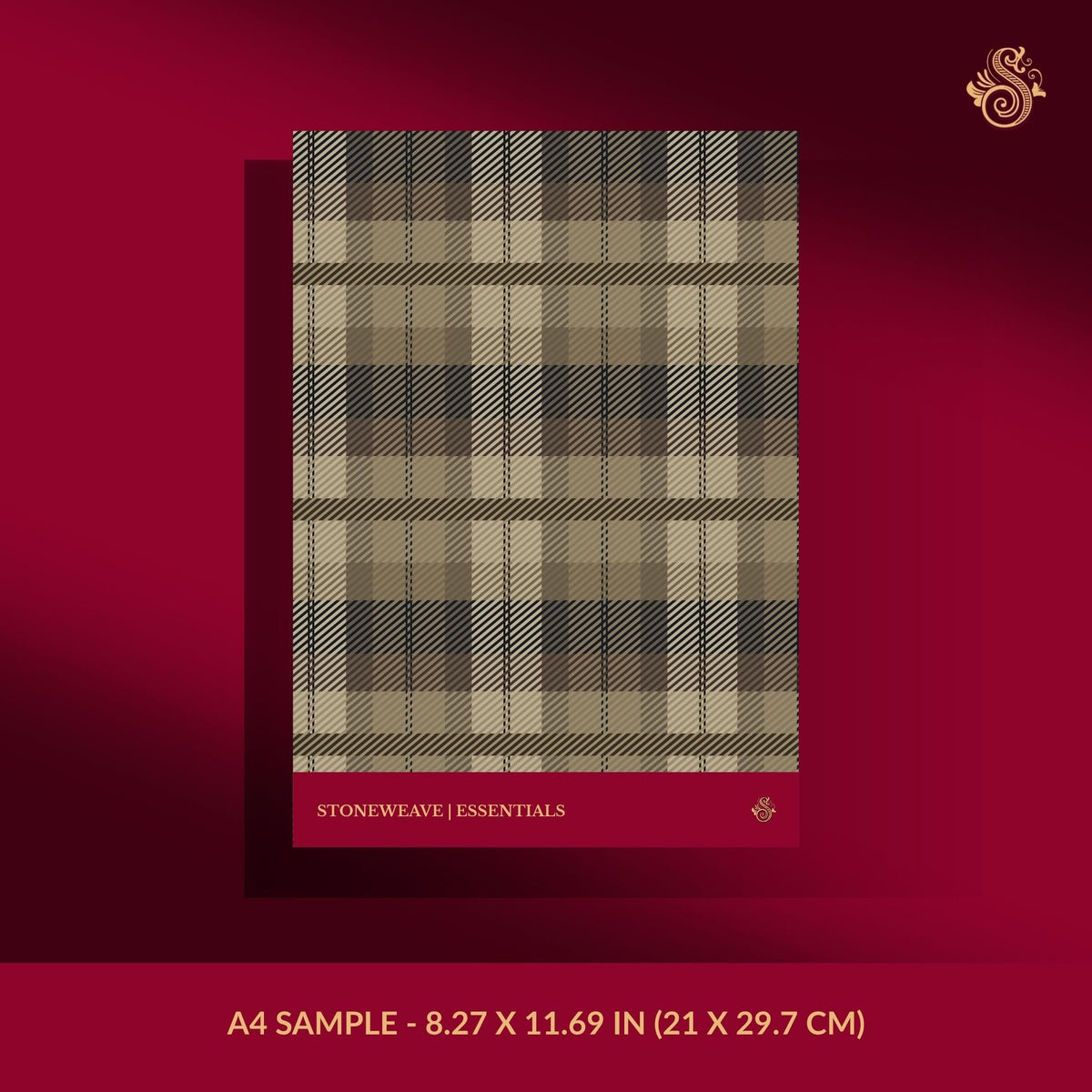 Brown plaid wallpaper sample.