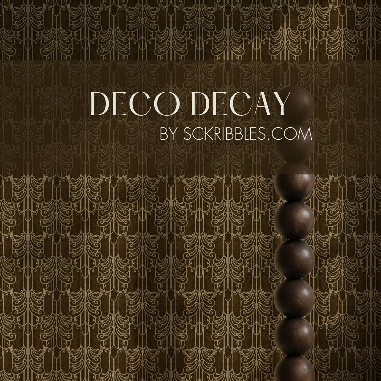 Gritty Luxe | Luxurious Decadent Moody Art Nouveau Wallpaper Wallpaper Sckribbles