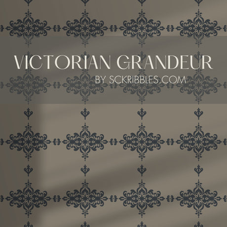 Classic French European Ornate Damask Wallpaper {Crown Heritage} Wallpaper Sckribbles Peel & Stick Sample 14'' x 14'' / 35 x 35 cm Victorian Grandeur