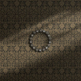 Brown damask wallpaper.