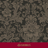Brown damask wallpaper.