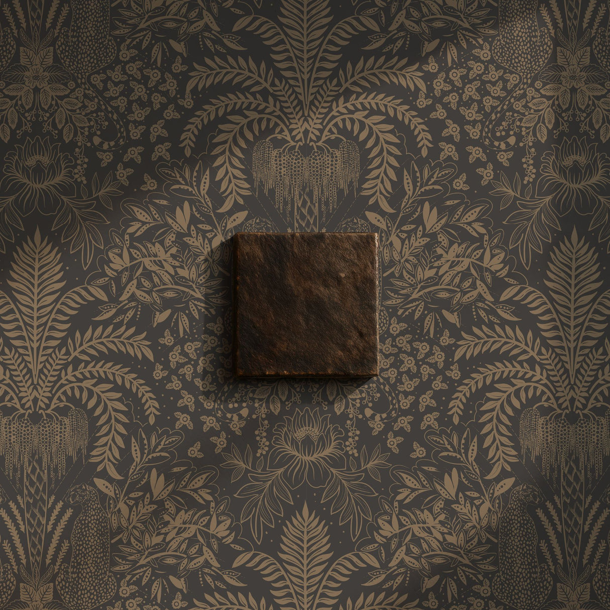 Leopard's Lair | Tropical Palm Tree Jungle Wallpaper