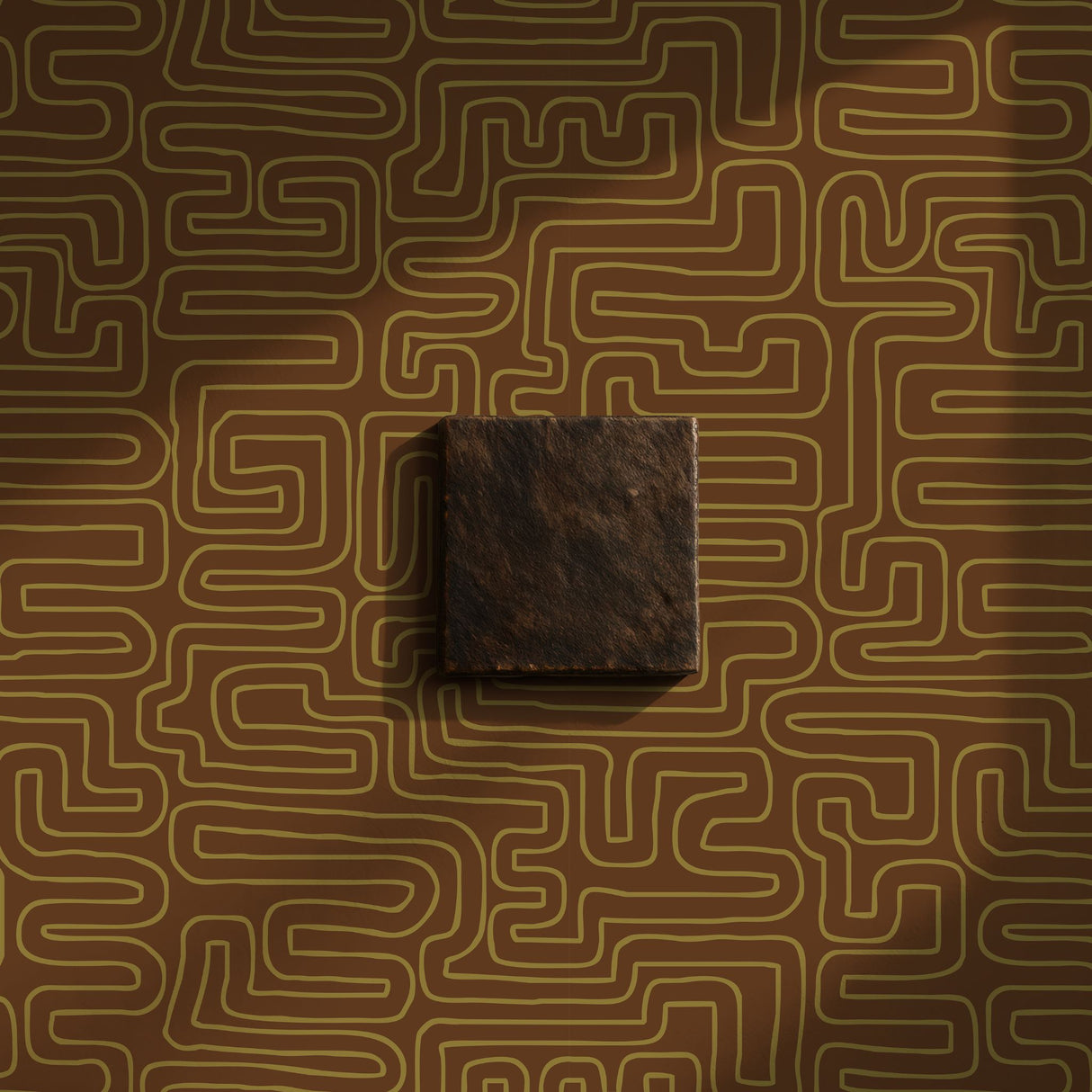 Le Labyrinthe | Moody Maze Squiggly Lines Maximalist Wallpaper Wallpaper Sckribbles