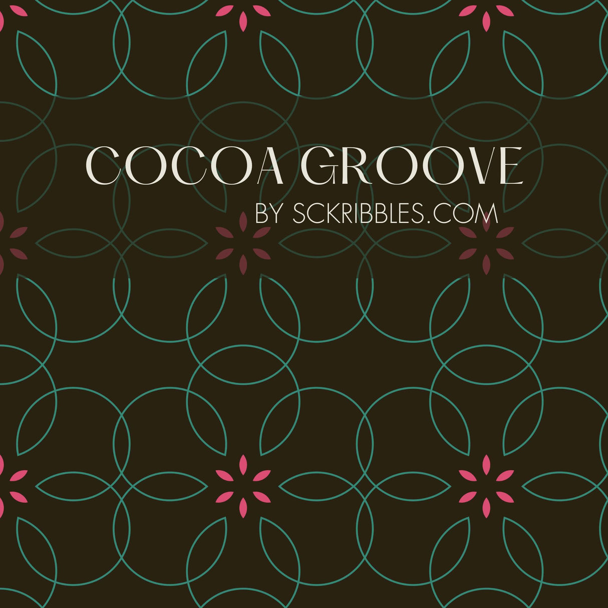 Bloomatrix | Geometrical Floral Retro Wallpaper Wallpaper Sckribbles Traditional - (Non-Woven) Sample 14'' x 14'' / 35 x 35 cm Cocoa Groove