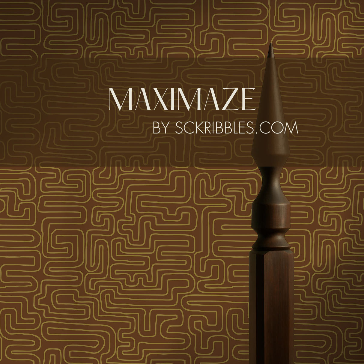 Le Labyrinthe | Moody Maze Squiggly Lines Maximalist Wallpaper Wallpaper Sckribbles