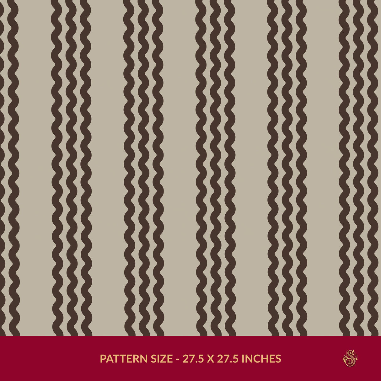 Twist & Turn | Black & Beige Wavy Vertical Striped Wallpaper Wallpaper Sckribbles Signature - Premium Non-Woven Roll - 27.5 in x 32.8 ft (70 cm × 10 m) Cocoa Twist