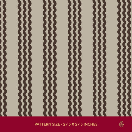 Twist & Turn | Black & Beige Wavy Vertical Striped Wallpaper Wallpaper Sckribbles Signature - Premium Non-Woven Roll - 27.5 in x 32.8 ft (70 cm × 10 m) Cocoa Twist