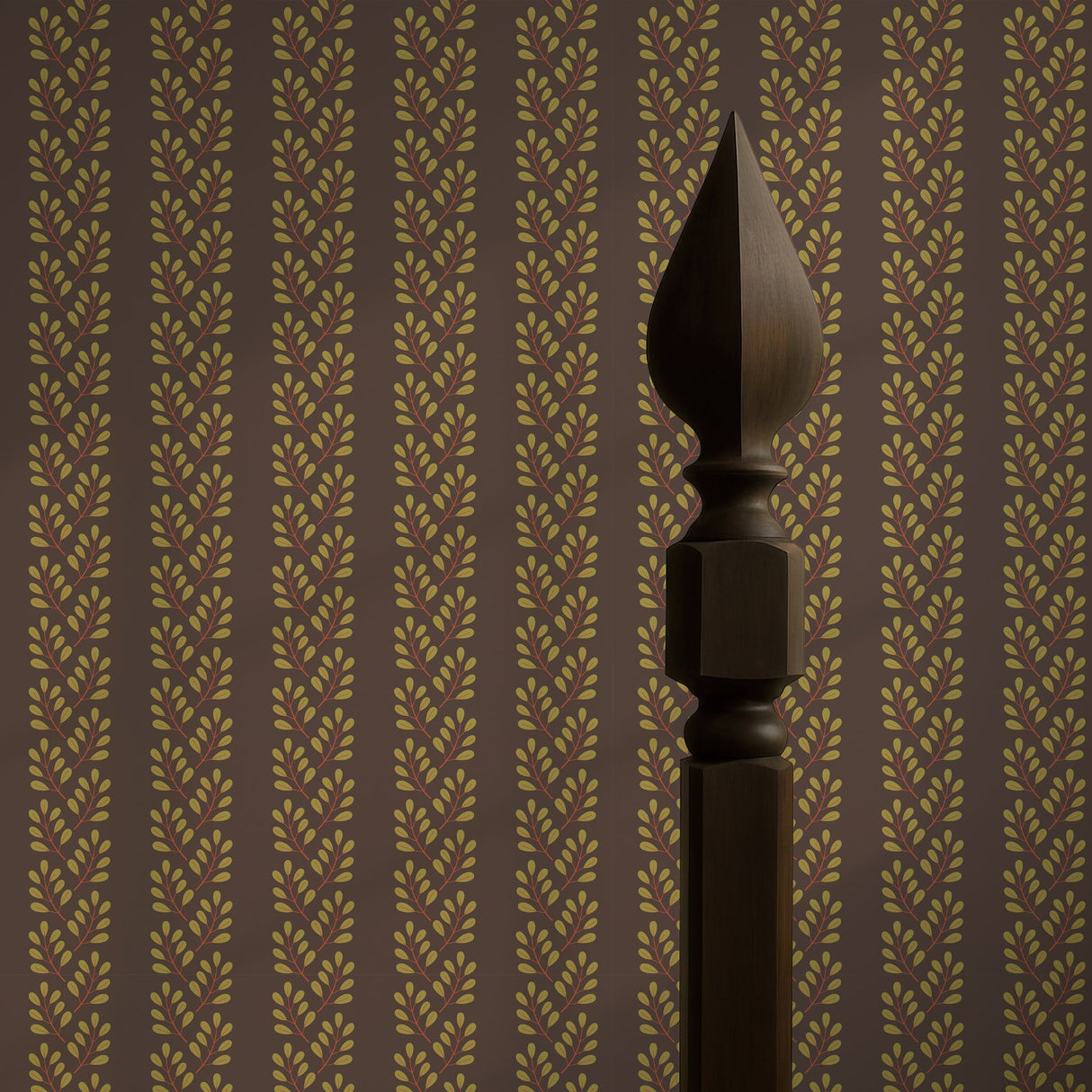 Linear Leaves | Botanical Vines Striped Leaf Foliage Wallpaper