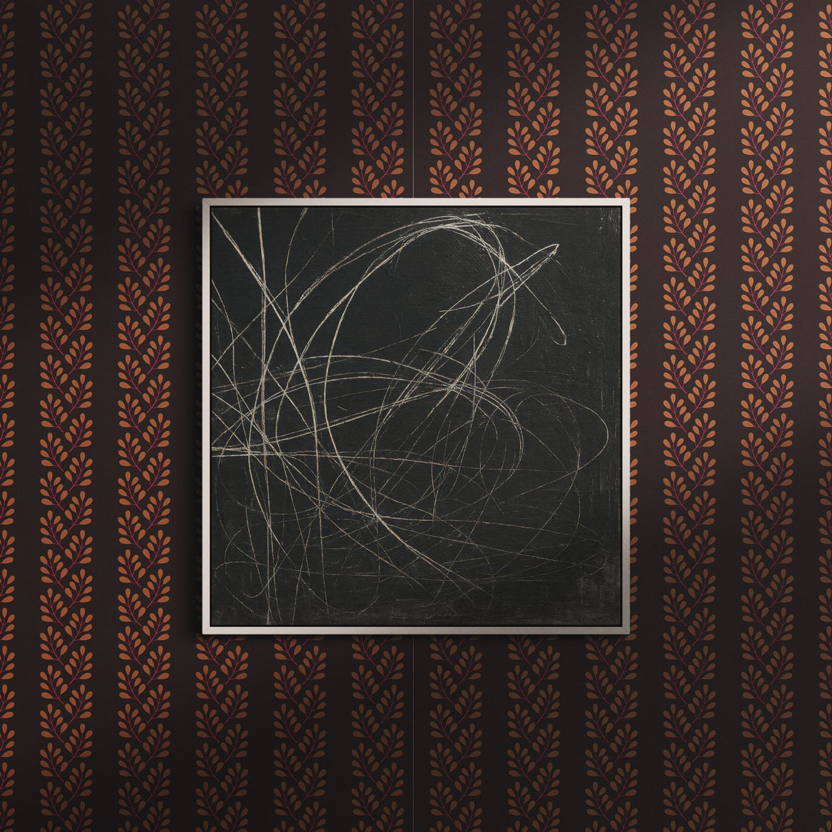 Linear Leaves | Botanical Vines Striped Leaf Foliage Wallpaper