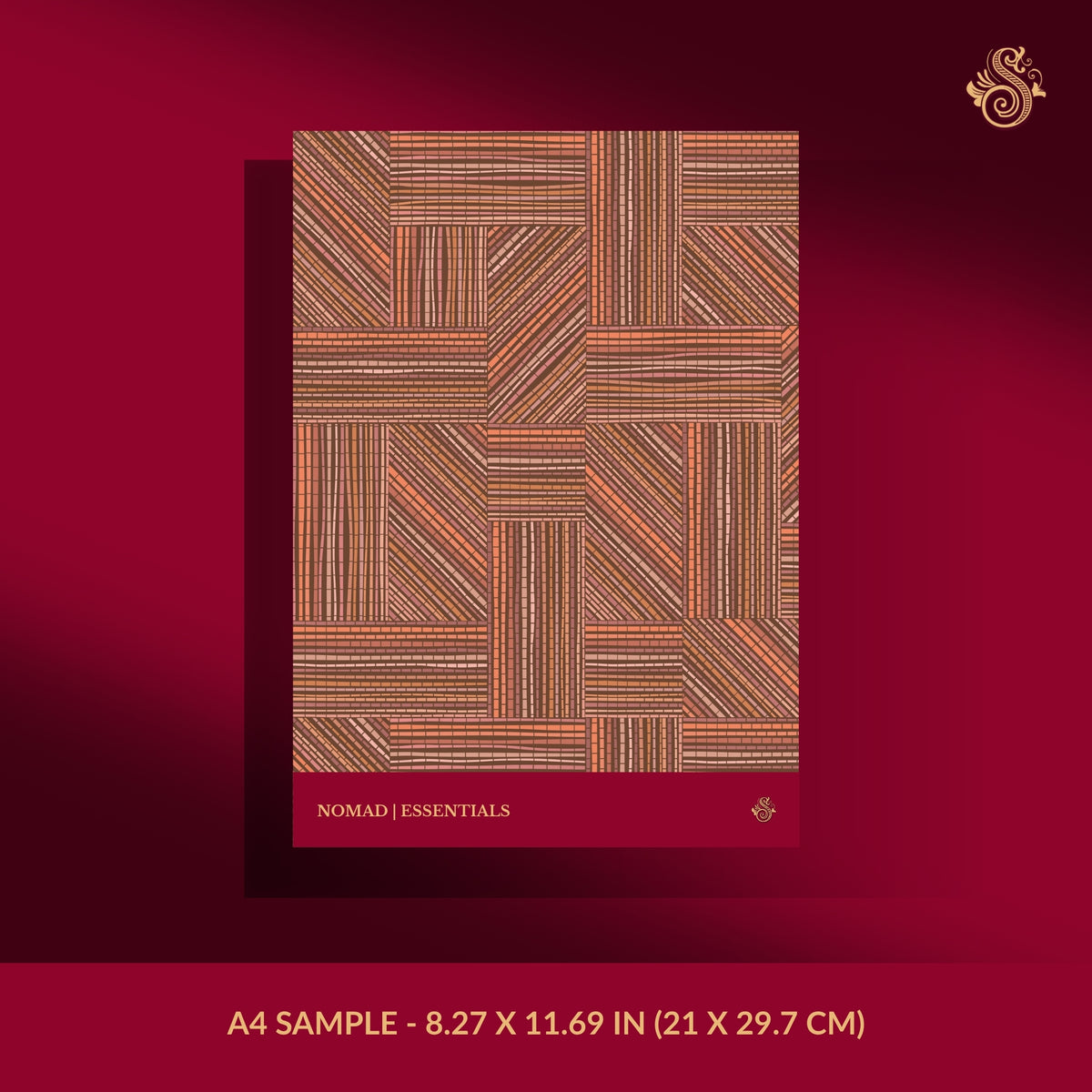 Brown and orange geometrical wallpaper sample.