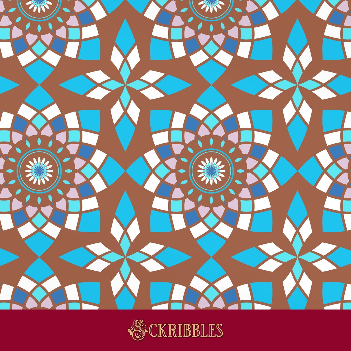 Brown and blue prism tiled wallpaper.