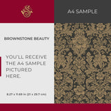 Brownstone Beauty | Neutral Brown Elegant Damask Wallpaper