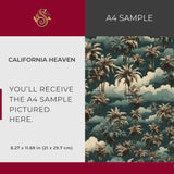 California Heaven | Jade Green Tropical Palm Tree Wallpaper