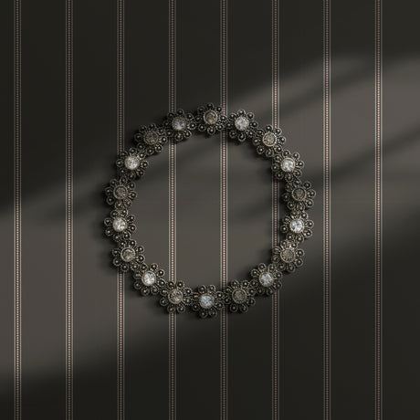 Charcoal gray striped wallpaper.