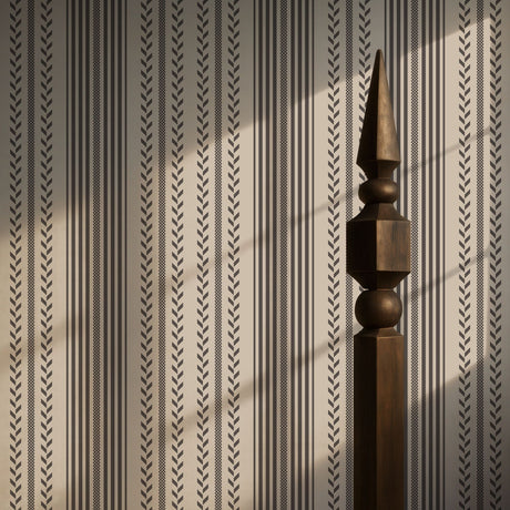 Classic Neutral Beige Striped Traditional Wallpaper {Cottage Charm} Wallpaper Sckribbles