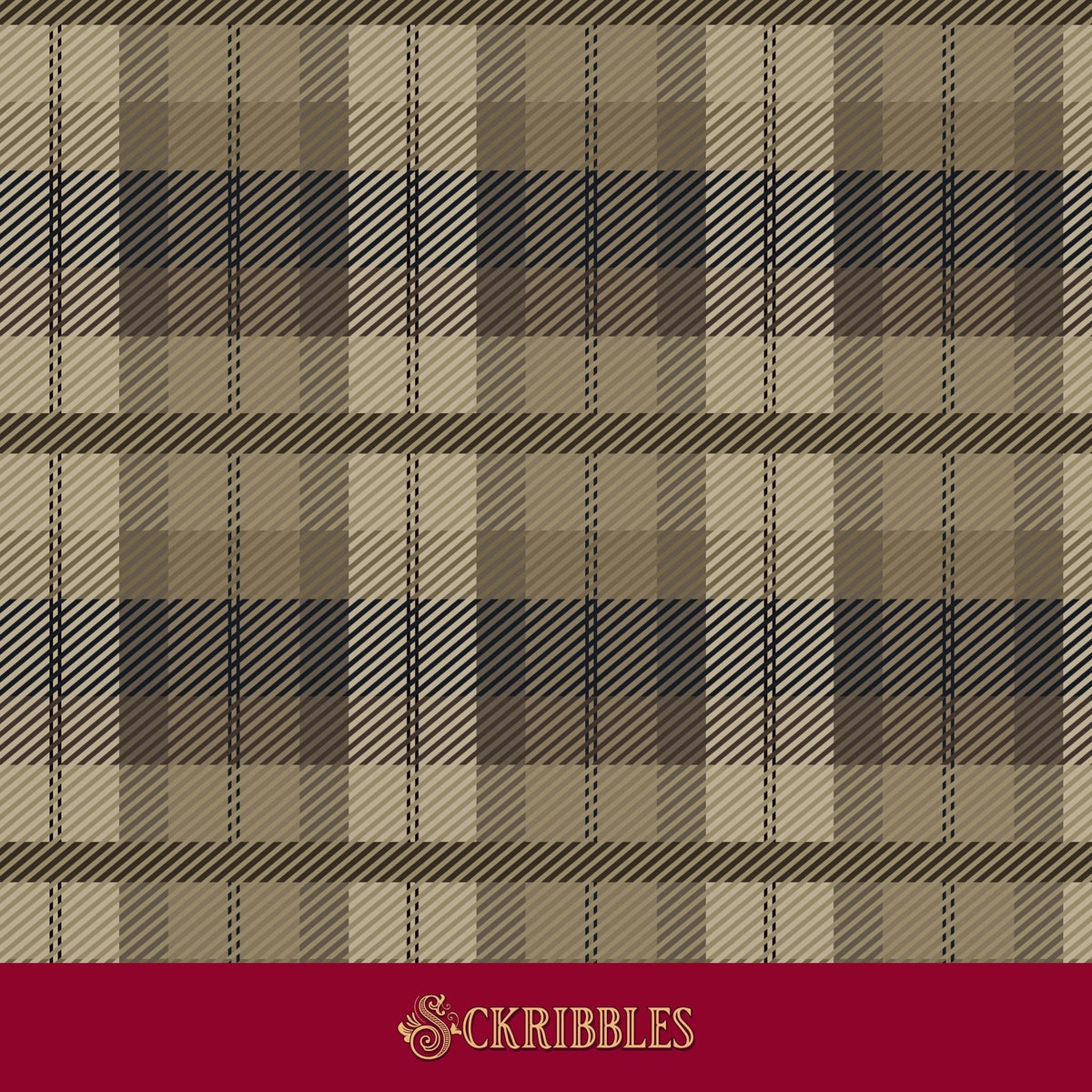 Classic traditional brown plaid wallpaper.