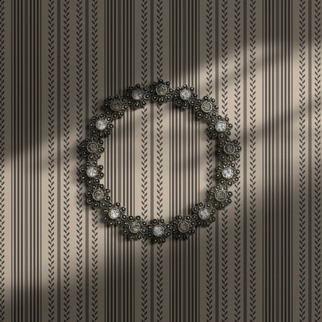 Classic beige and brown striped wallpaper.