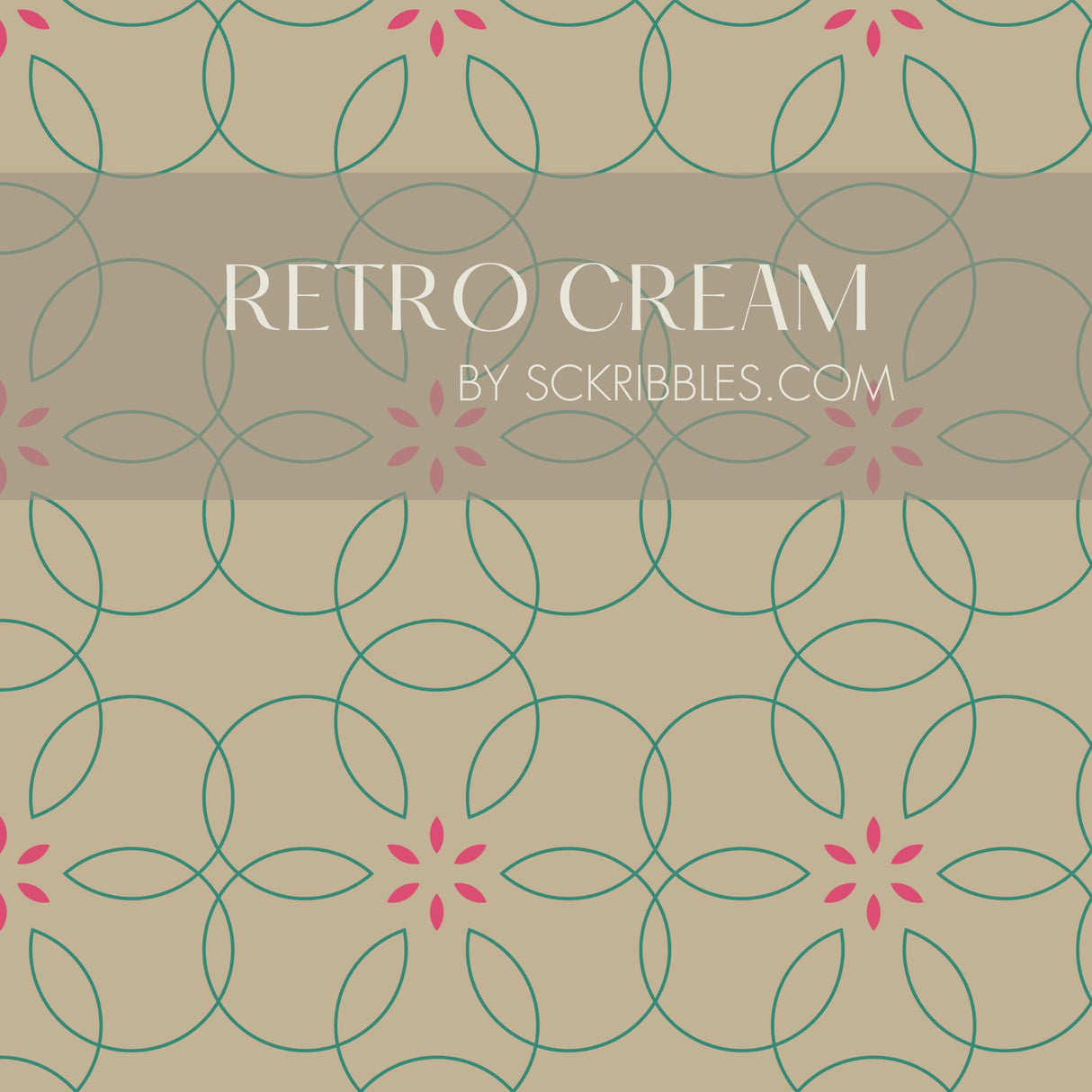 Bloomatrix | Geometrical Floral Retro Wallpaper Wallpaper Sckribbles Traditional - (Non-Woven) Sample 14'' x 14'' / 35 x 35 cm Retro Cream
