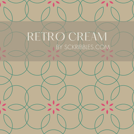 Bloomatrix | Geometrical Floral Retro Wallpaper Wallpaper Sckribbles Traditional - (Non-Woven) Sample 14'' x 14'' / 35 x 35 cm Retro Cream