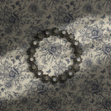 Pretty cream and blue feminine floral wallpaper.