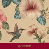 Cream hummingbird wallpaper.