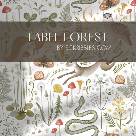 Light Mythical Woodland Animal Wallpaper {Fable Forest} Wallpaper Sckribbles   