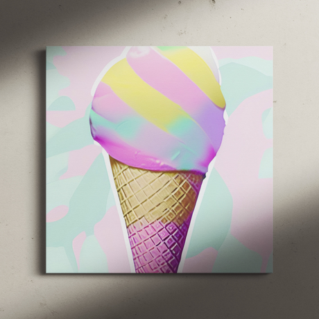 Pastel Ice Cream Cone Canvas Wall Art {I Scream Pastel} Canvas Wall Art Sckribbles   