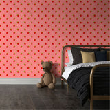 Pink Coquette Strawberry Wallpaper for Girl's Room {Berry Sweet} Wallpaper Sckribbles   