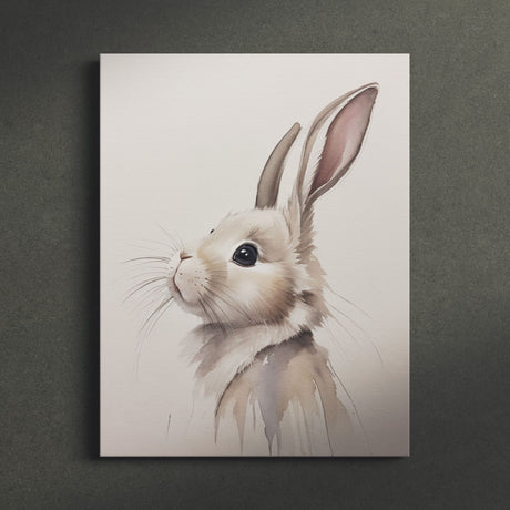 Sweet Rabbit Nursery Wall Art Canvas {Curious Bunny} Canvas Wall Art Sckribbles   