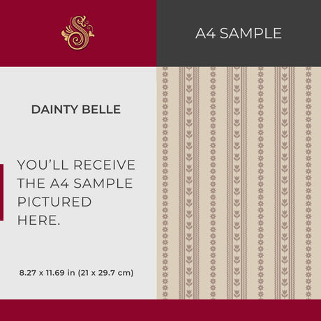 Dainty Belle | Feminine Neutral Striped Wallpaper Wallpaper Sckribbles Signature - Premium Non-Woven A4 Sample - 8.3 × 11.7 in (21 × 29.7 cm)