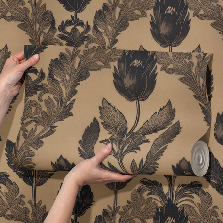 Neutral Vintage Botanical Damask Wallpaper {Antique Floral} Wallpaper Sckribbles   