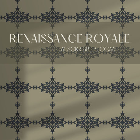 Classic French European Ornate Damask Wallpaper {Crown Heritage} Wallpaper Sckribbles Peel & Stick Sample 14'' x 14'' / 35 x 35 cm Renaissance Royale