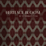 Vintage Opulent Regal Victorian Damask Wallpaper {Ornate Grace} Wallpaper Sckribbles Peel & Stick Sample 14'' x 14'' / 35 x 35 cm Heritage Bloom