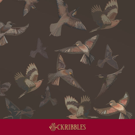 Dark academia brown bird wallpaper.