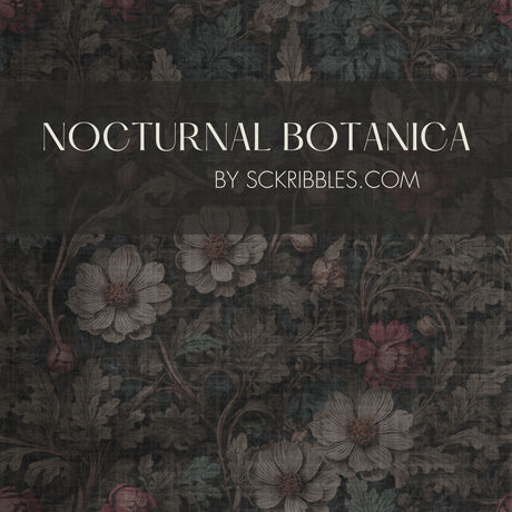 Dark Academia Dramatic Moody Floral Wallpaper {Nocturnal Botanica} Wallpaper Sckribbles   