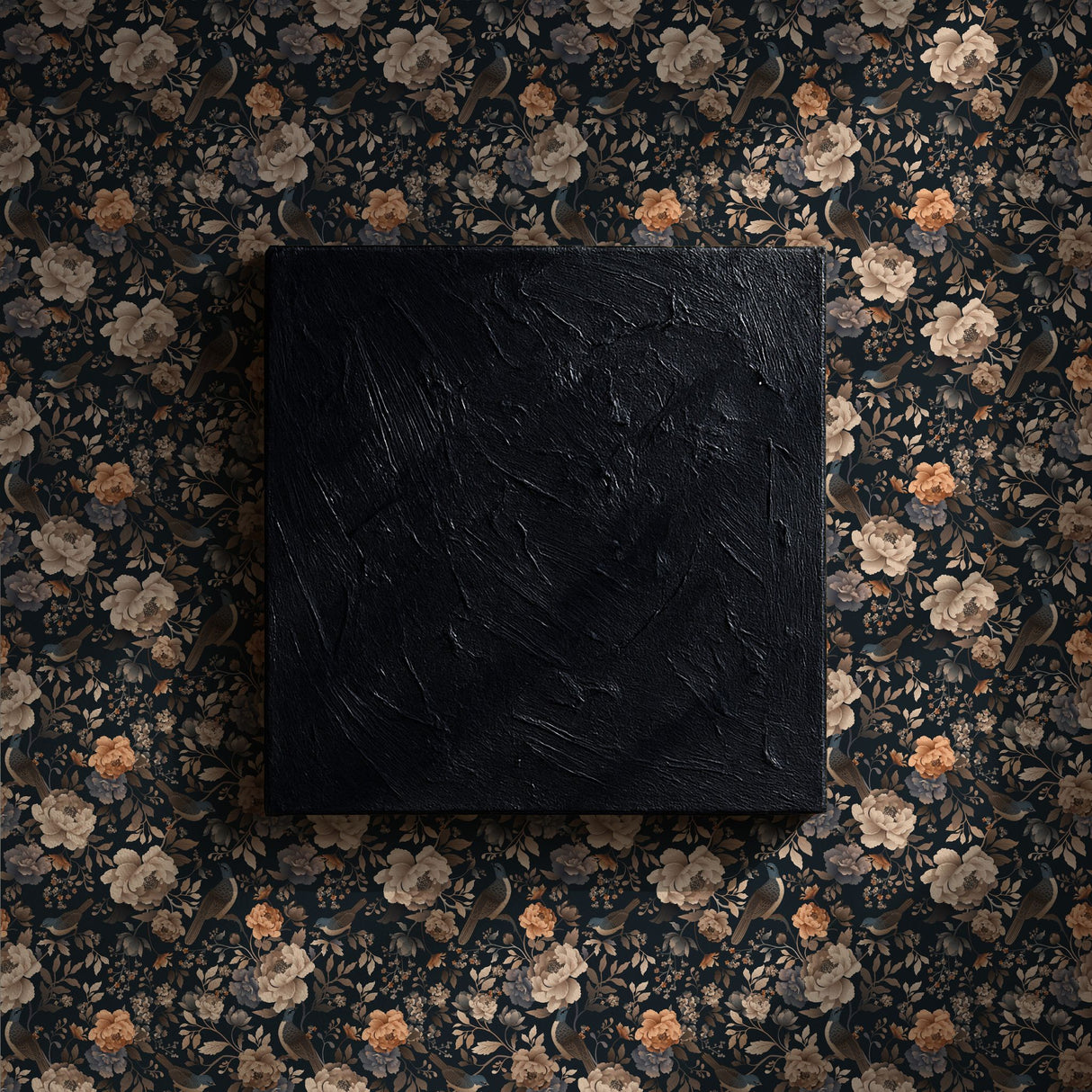 Dark Floral Moody Bird Wallpaper {Nocturne Bloom} Wallpaper Sckribbles