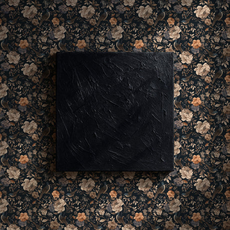 Dark Floral Moody Bird Wallpaper {Nocturne Bloom} Wallpaper Sckribbles