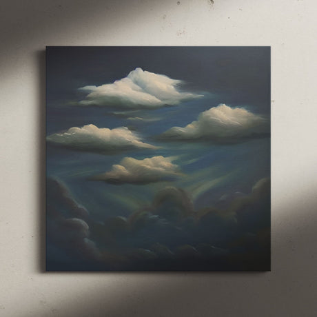 Deep Moody Dark Blue Sky with Clouds Wall Art Canvas {Cloudy Darkness} Canvas Wall Art Sckribbles   