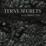 Dark Green Moody Fern Botanical Wallpaper {Ferny Secrets} Wallpaper Sckribbles   