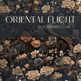 Dark Floral Bird Chinoiserie Wallpaper {Oriental Flight} Wallpaper Sckribbles   