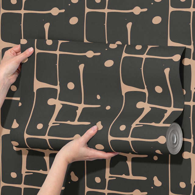 Dark Brown Graphic Paint Splatter Wallpaper {Bold Blobs} Wallpaper Sckribbles   