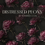 Dark Moody Floral Wallpaper {Distressed Peony} Wallpaper Sckribbles   
